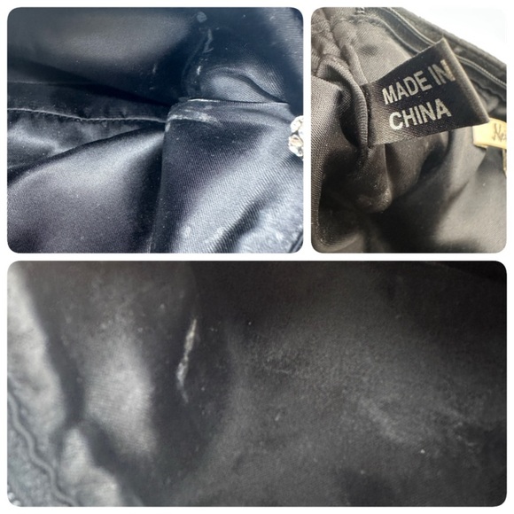 Vintage Neiman Marcus Black Mesh Shiny Chainmail Clutch Purse Rhinestone zipper - Picture 14 of 15